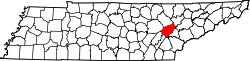 Karte von Roane County innerhalb von Tennessee