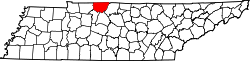 Karte von Robertson County innerhalb von Tennessee