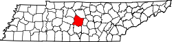 Karte von Rutherford County innerhalb von Tennessee