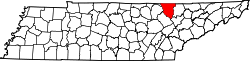 Karte von Scott County innerhalb von Tennessee
