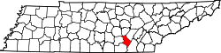 Karte von Sequatchie County innerhalb von Tennessee