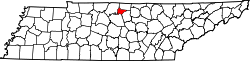 Karte von Trousdale County innerhalb von Tennessee