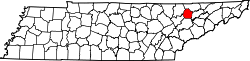Karte von Union County innerhalb von Tennessee