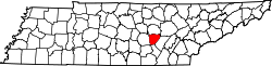 Karte von Van Buren County innerhalb von Tennessee