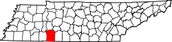 Karte von Wayne County innerhalb von Tennessee