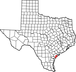 Karte von Aransas County innerhalb von Texas