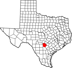 Karte von Bexar County innerhalb von Texas