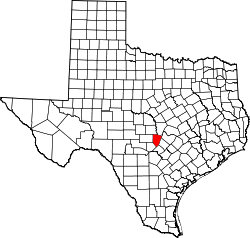 Karte von Blanco County innerhalb von Texas