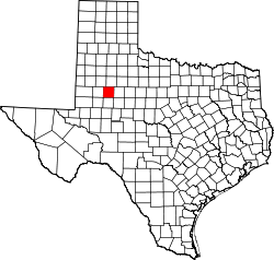 Karte von Borden County innerhalb von Texas