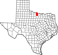 Karte von Clay County innerhalb von Texas