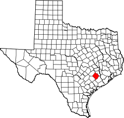 Karte von Colorado County innerhalb von Texas
