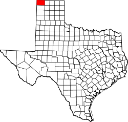 Karte von Dallam County innerhalb von Texas