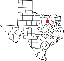 Karte von Dallas County innerhalb von Texas