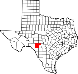 Karte von Edwards County innerhalb von Texas