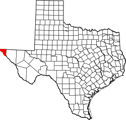 Karte von El Paso County innerhalb von Texas