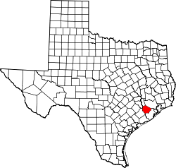 Karte von Fort Bend County innerhalb von Texas