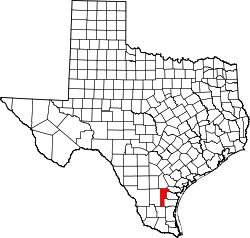 Karte von Jim Wells County innerhalb von Texas