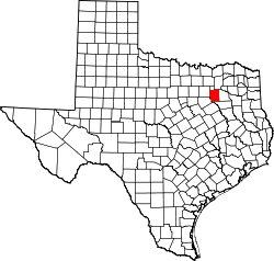 Karte von Kaufman County innerhalb von Texas