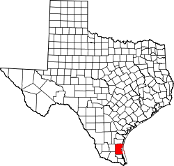 Karte von Kenedy County innerhalb von Texas
