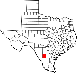 Karte von La Salle County innerhalb von Texas