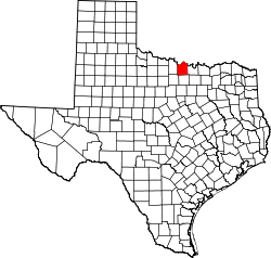Karte von Montague County innerhalb von Texas