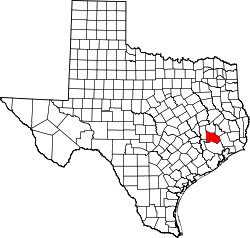 Karte von Montgomery County innerhalb von Texas