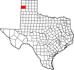 Karte von Oldham County innerhalb von Texas