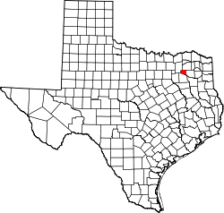 Karte von Rains County innerhalb von Texas