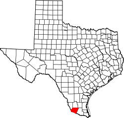 Karte von Starr County innerhalb von Texas