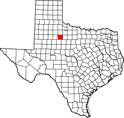 Karte von Stonewall County innerhalb von Texas