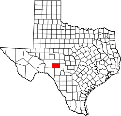 Karte von Sutton County innerhalb von Texas