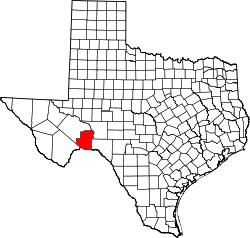 Karte von Terrell County innerhalb von Texas