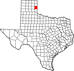 Karte von Wheeler County innerhalb von Texas
