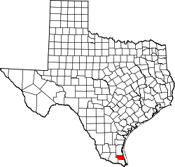 Karte von Willacy County innerhalb von Texas
