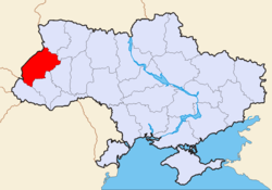 Karte der Ukraine mit Oblast Lemberg