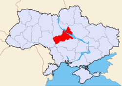 Karte der Ukraine mit Oblast Tscherkassy