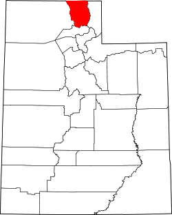 Karte von Cache County innerhalb von Utah