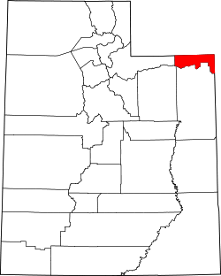 Karte von Daggett County innerhalb von Utah