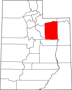 Karte von Duchesne County innerhalb von Utah