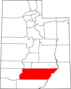 Karte von Garfield County innerhalb von Utah