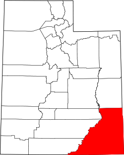 Karte von San Juan County innerhalb von Utah