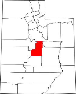 Karte von Sanpete County innerhalb von Utah
