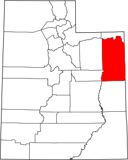 Karte von Uintah County innerhalb von Utah