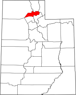Karte von Weber County innerhalb von Utah