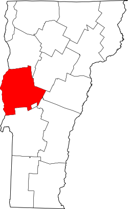 Karte von Addison County innerhalb von Vermont