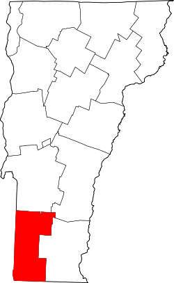 Karte von Bennington County innerhalb von Vermont