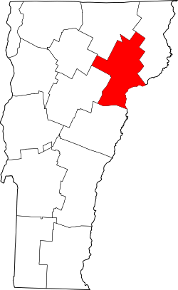 Karte von Caledonia County innerhalb von Vermont