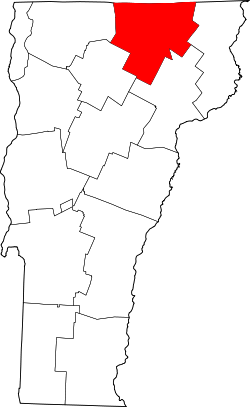 Karte von Orleans County innerhalb von Vermont