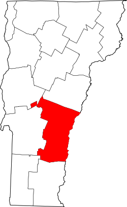 Karte von Windsor County innerhalb von Vermont
