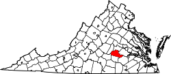 Karte von Amelia County innerhalb von Virginia